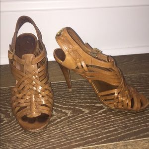 Brown Leather Tory Burch High heels
